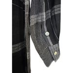 Ellen Tracy  Vintage Linen Tunic Top Black White Striped Long Sleeve Size‎ P Photo 5