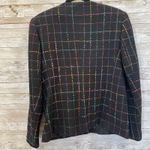 Preston & York Womens 10 Blazer Tweed Black & Pastel Plaid Button Up Wool Blend Photo 4