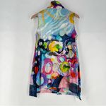 Claire Desjardins Colorful Abstract Sleeveless Button Front Tunic Lagenlook Blue Photo 10