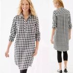 J.Jill Black&White Gingham Tunic Shift Dress Sz.M Black Size M Photo 1