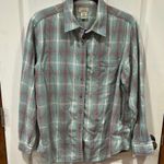 Vintage 90s L.L. Bean Light Blue and Pink Button Down Top Size L Photo 0