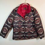 Pendleton Women Bitterroot Reversible Packable Puffer Coat Aztec Brown Red Large Photo 0