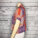 Rose + Olive NWT Size XL Bandana Patchwork Print Crop Button Up Blouse Top Photo 1
