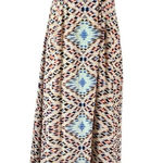 Greylin  Silk Maxi Dress Sleeveless Aztec Print Boho Festival Summer Small Photo 0