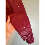 Boutique  Red Maroon Studed Tie Closure Zip Pockets Punk Rock Skinny Pants M Photo 3