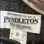 Pendleton 12P Brown Tweed Skirt Suit Set with Leather Trim ā Vintage 90s Photo 2