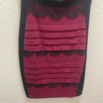 JAX Burgundy and Black Tiered Dress Photo 6