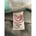 SO  Intimates One-piece Pajamas Womens Medium Gray Stars Hooded Zip Sherpa Fleece Photo 7