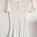 Maje  Ecologie Ecru Ribbed Peplum Top Size Large Photo 1