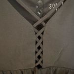 American Eagle Grey sueded tank top size small with criss cross detail Photo 2