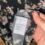 American Eagle  Black Floral Long Tie Sleeve Strappy V-Neck Mini Dress Size XXS Photo 5