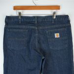 Carhartt Jeans Womens 14R Stretch Relaxed Fit Straight Leg Dark Denim 393-83 Photo 2