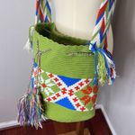 Wayuu Tribe Multi Color Chila Crossbody‎ Bag Green Photo 0