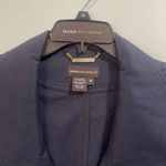 Dana Buchman Navy Cinch Waist Lightweight Jacket Gold Brass Detail Coat Photo 2