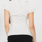 Princess Polly  Lyzbeth Ruched Button Up Top White Polka Dot Top size 4 Photo 2