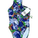 ZARA NWT BLUE MULTI FLORAL ASYMMETRICAL BODYSUIT Bloggers Fav Photo 8