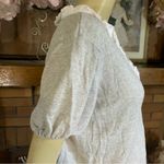 Vera Wang SIMPLY VERA  GRAY KNIT TEE WITH WHITE COTTIN RUFFLE (L) Photo 7