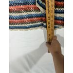 Almost Famous  Crochet Knit Open Front Cardigan Women Multi Stripe Bell Sleeve XL Photo 2