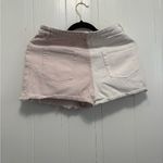 PaperMoon  Two-Tone Jean Shorts in White and Pink Photo 2