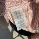 Calvin Klein  Womens Sweater Size Medium Pink Metallic Gold Cowl Neck Ribbed Knit Photo 4