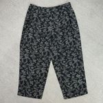 Charter Club Floral Print Linen Blend Capri Pants Black White Size 10 Photo 5