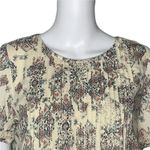 Lucky Brand Dress Womens XS Cream Multicolored Geometric Boho Bohemian Peasant Photo 3