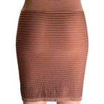 Aura Short Brown Ribbed Activewear Athleisure Mini Skirt ~ Women's Size S/M Photo 1