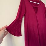 Alya Pink Red 3/4 Sleeve Short Flowy Dress Feminine Girly Dressy Event Party Photo 1