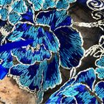 None Blue Black Lace Crochet Strappy Sheer Bralette Underwired M Festival Western Photo 6