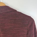 Skies Are Blue  Textured Knit Blazer Large Burgundy Open Front Stretch Minimalist Photo 1