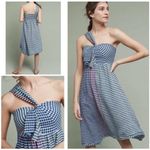 Maeve Anthropologie  Waverly One-Shoulder Dress Gingham‎ Checkered Size 4 Photo 2