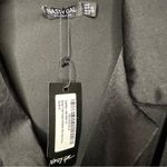 Nasty Gal NWT Button Front Draped Neckline Black Long Sleeved Mini Shirt Dress Photo 6