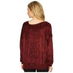 Michael Stars red velvet asymmetrical long sleeve pullover Photo 1