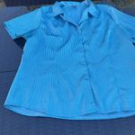 Riders By Lee  Blue Striped Blouse Photo 3