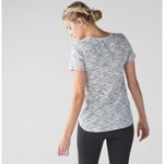 Lululemon What The Sport Tee Tiger Space Dye Black White V-Neck Shirt Size 6 Photo 5