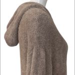 EXPRESS Taupe Teddy Hooded Plush Bell Sleeve Sweater Dress Women's Size Large Photo 9