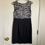 🌞Alyx Black Leopard Drape Neck Sleeveless Shift Dress Size 6 Photo 8