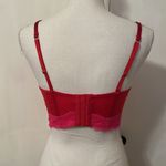 NWT Red and Pink Lace Bustier Bra Size M Photo 5