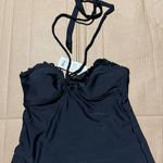 Women’s Island Escape Size 6 Black Bandini Tankini Swim Halter Top NWT Photo 0