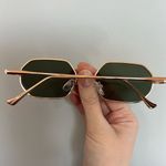 Hexagon Metal Rim Pimp Style Retro Vintage Style Narrow Rose Gold Sunglasses Photo 2