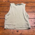 Kittenish Ribbed Cropped Tank Top Women's S Sage Green Sleeveless Knit flaw Photo 3