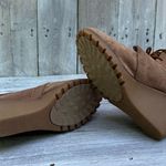 Nautica Women's Camel Suede Ankle Boots Sherpa Cuff Wedge Heel Size 10 Photo 3