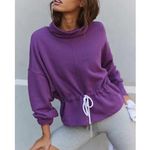 Free People Movement Remi Pullover Sweatshirt High Neck Purple Size Small NEW Photo 0