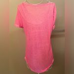 Mudd  V-Neck Two-Tone Short-Sleeve Top, Neon Pink, Size XS Photo 2