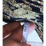 Vintage 1980s Strapless Floral Gold Foil Burnout Mini Dress 6 Prom Event Party Blue Photo 6
