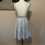 Lulus NWT Lookout Weekend Sparkly Silver Skater Dress Photo 4