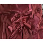 Slimming Maroon Bathing Suit Bottom Swim Skirt Skorts Side Slit Drawstring Sz M Red Size M Photo 6