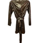 Mac Duggal NWT  Sequin Tie Waist Mini Dress in Taupe size 8 Photo 5