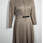 Vintage 1960s Kay Windsor Zip Front Dress Size 12 Belted Secretary Long Photo 1