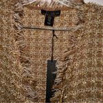 NWT House of Harlow 1960 Tan Gold Tweed Jacket Timeless Appeal Women’s Medium Photo 2